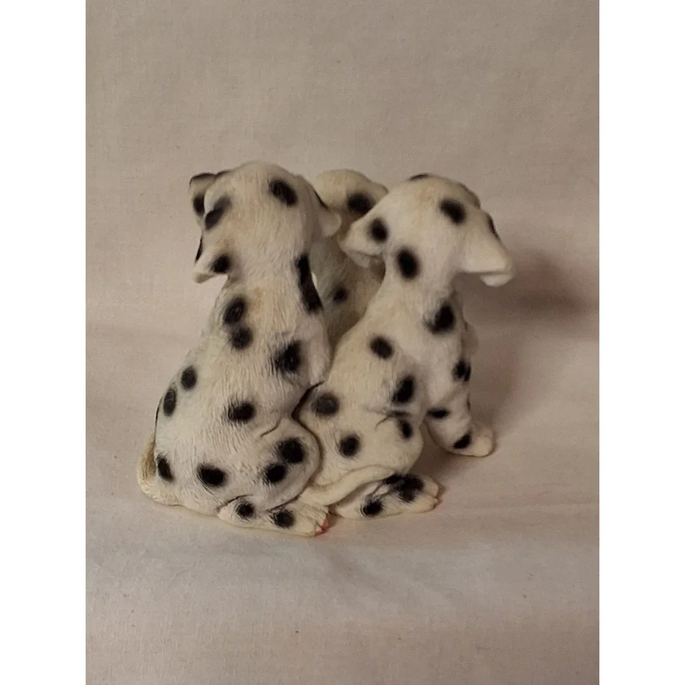 Vintage 1990s Dalmatian Puppies Resin Figurine VGVC